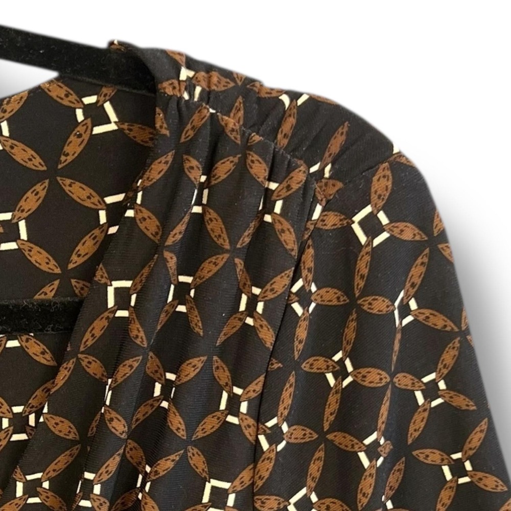 Lauren Ralph Lauren Sheath Dress Size 6 Brown Black‎ Ruched Side - Picture 8 of 12